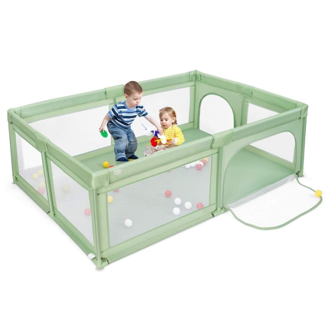 Lekhage Baby lekhage med 50 bollar & 2 dörrar 205 x 147 x 68,5 cm Grön | Elektronik - Tillbehör Mobil & Surfplatta - Mobiltillbehör - Mobilkablar - Tillbehör | Pryloteket