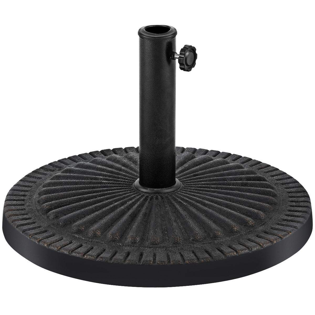 49 cm Parasol Base Robust Rund Paraply Holder med Låseknop Tyk Jernstang