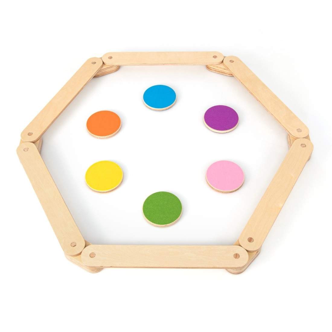 12-delad balansbalk med 6 balanseringsstenar, fritt kombinerbar, gjord av trä för barn | Hem & Hobby | Pryloteket