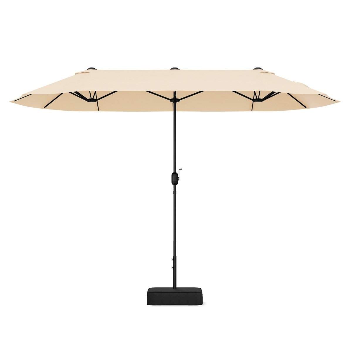 Dobbelt parasol med stativ 400 x 200 cm parasol stor XXL beige