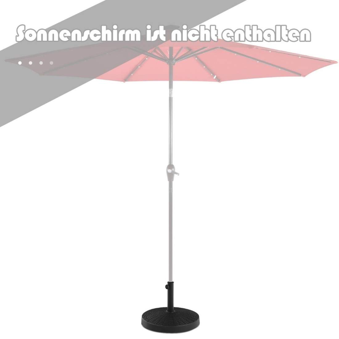 Parasollfot 22 kg paraplyfot av konstharts i rottinglook 52 x 36 cm svart | Hem & Hobby - Hem & Hushåll - Förvaring & Organisering - Paraplyställ | Pryloteket