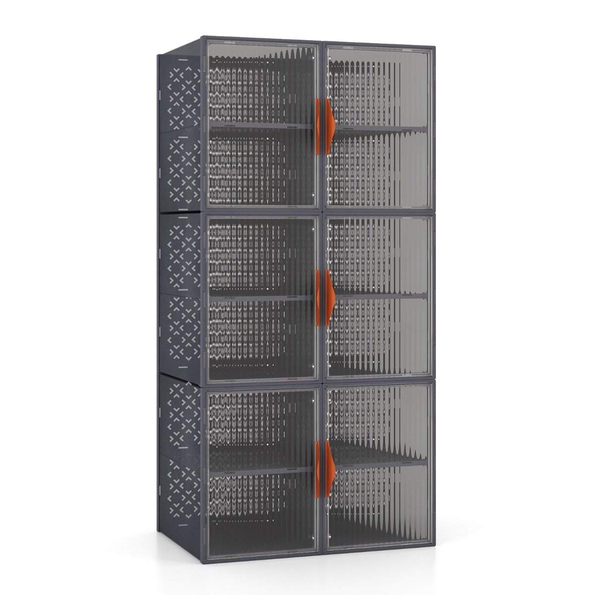 12 plastopbevaringsbeholdere med låg stabelbare og gennemsigtige PP-opbevaringsbokse