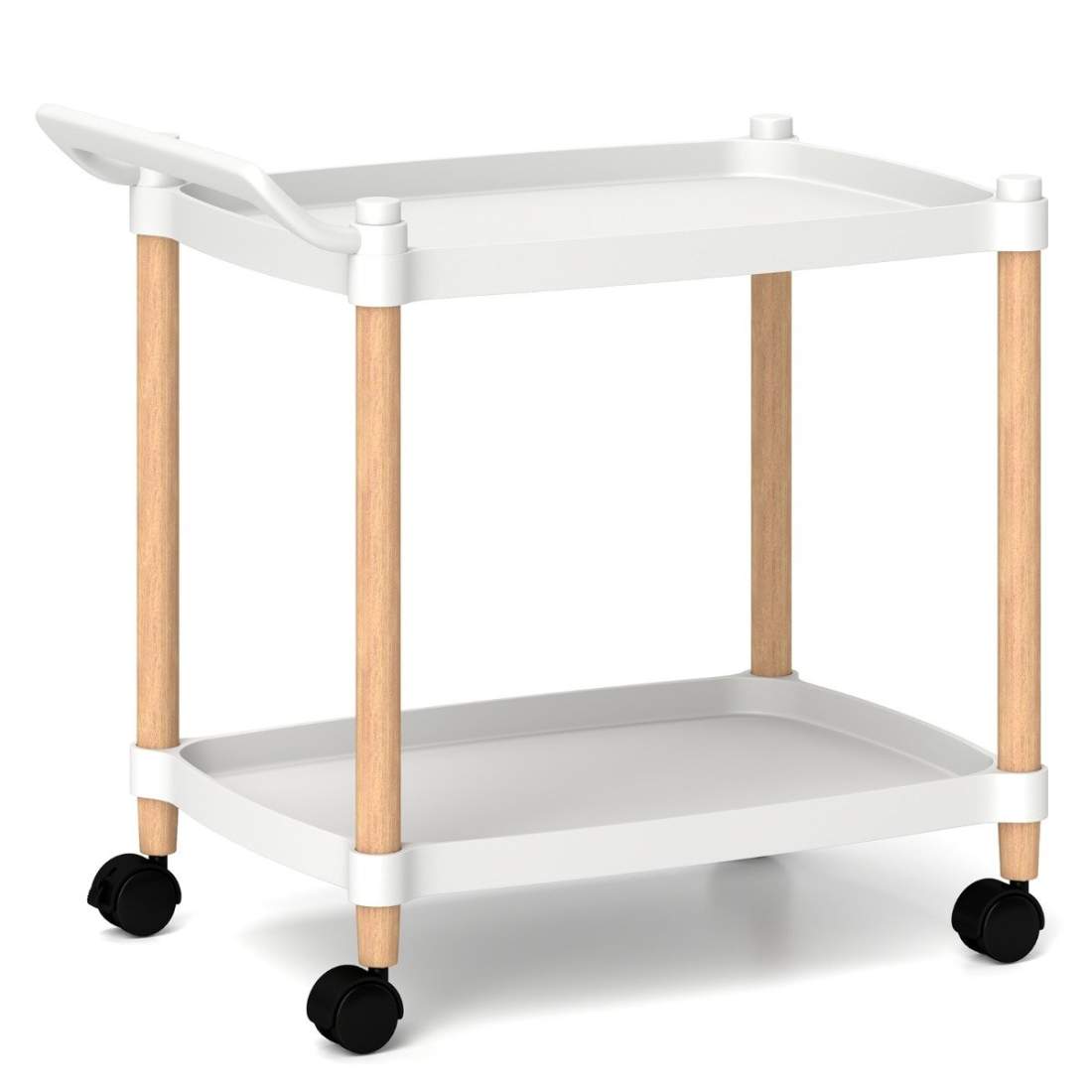 2-vånings rullvagn med låsbara hjul och bokträstomme för vagn | Hem & Hobby - Hem & Hushåll - Badrum | Pryloteket