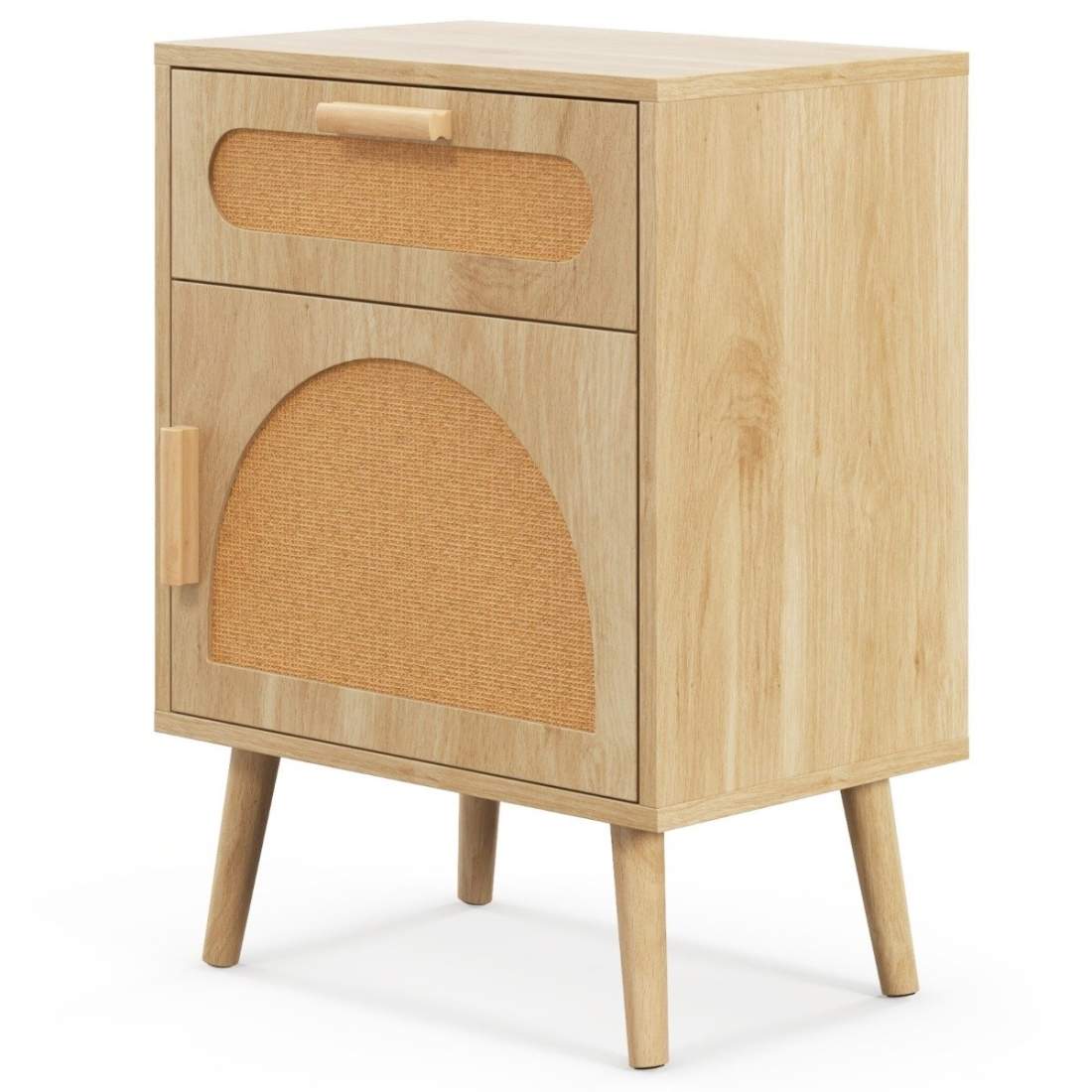 Sängbord i rotting med låda & skåp sängbord i boho stil sidobord soffbord | Hem & Hobby - Husdjur | Pryloteket