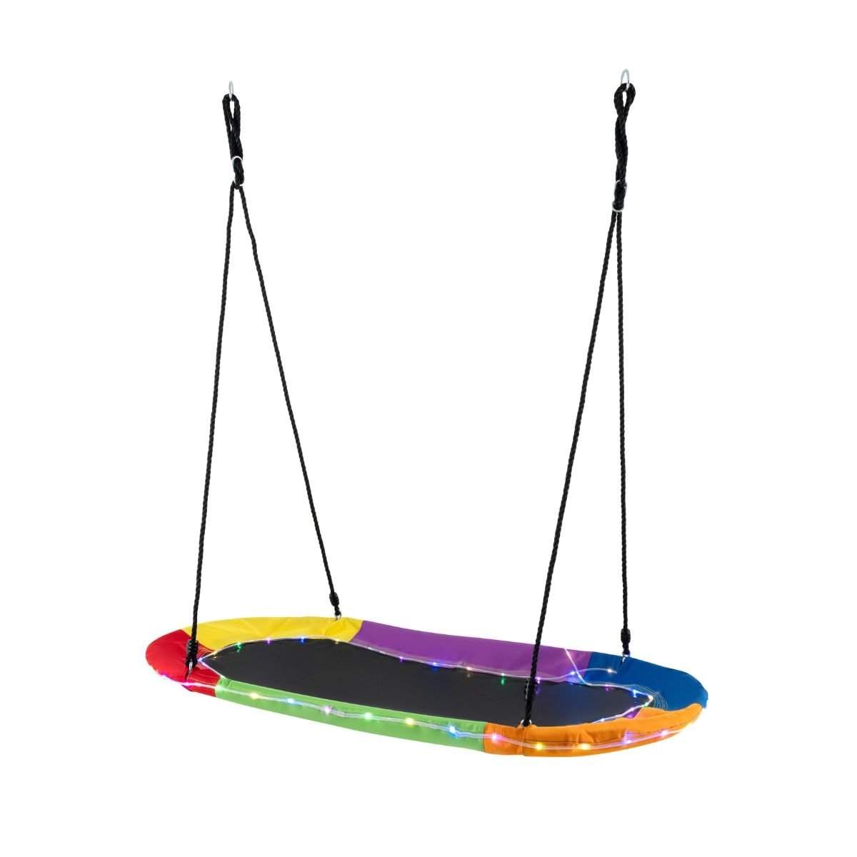 Oval redegynge op til 300 kg bæreevne udendørs gynge med justerbare reb børnegynge