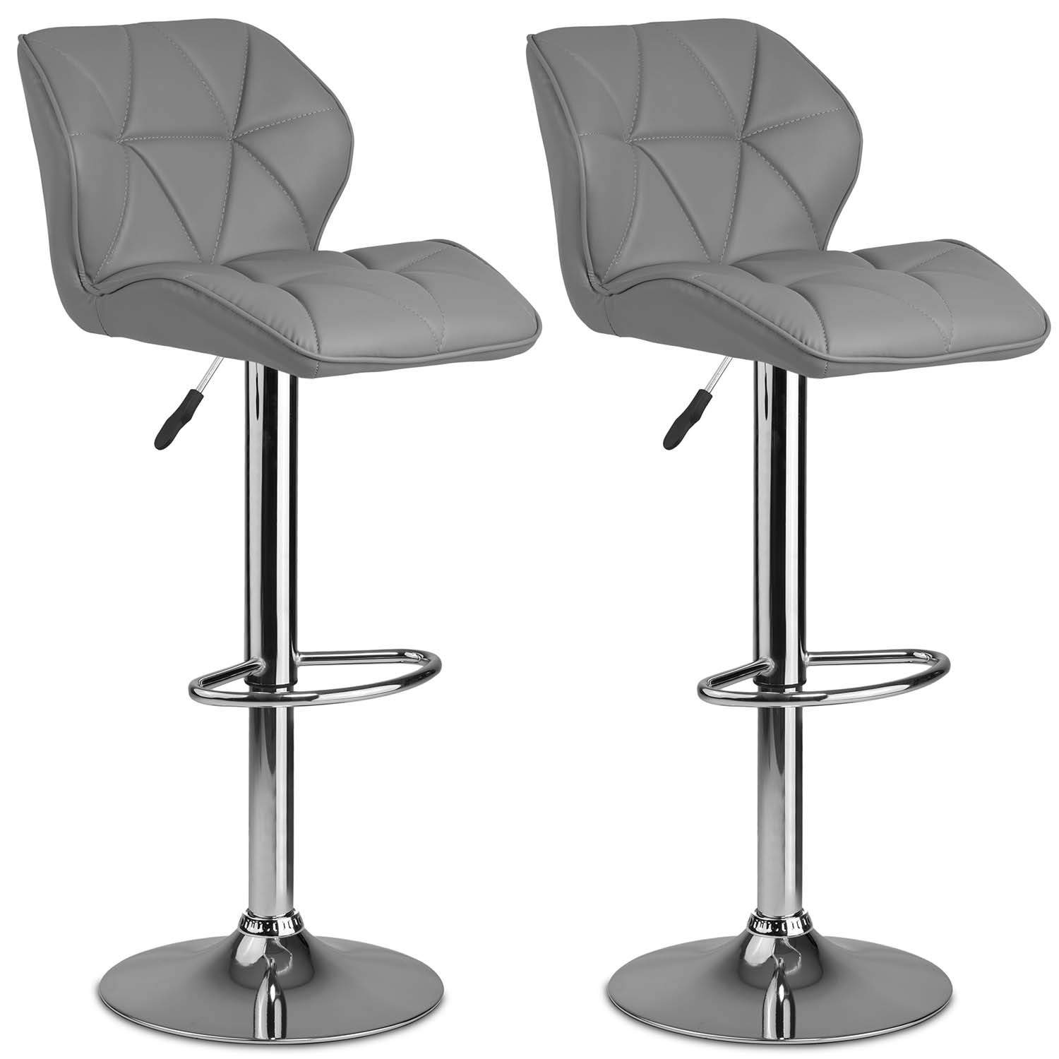 Barstol med ryglæn Castel grå - 2 stk