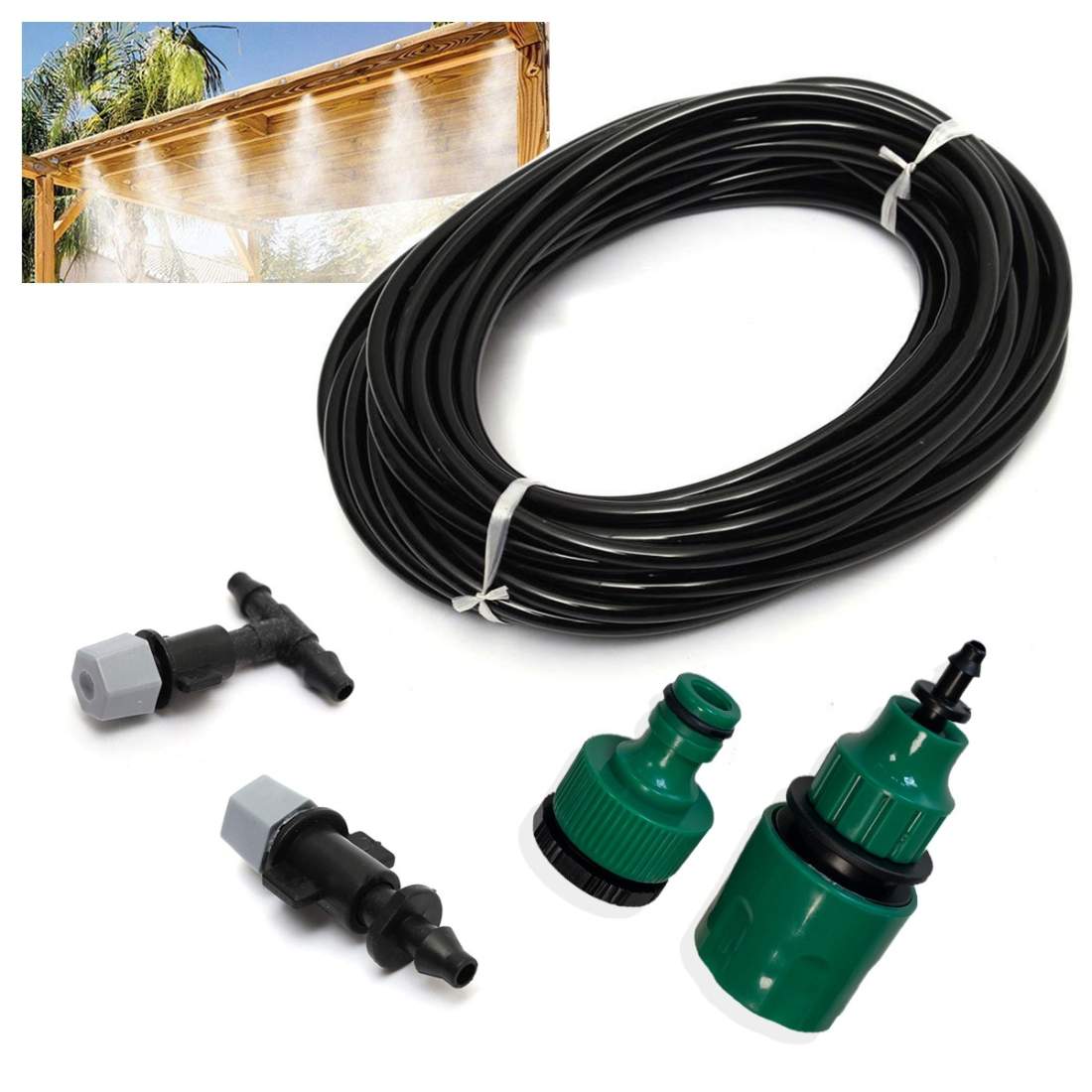 Miracle Mist - Mist spruta trädgårdsset - 10 meter | Elektronik - Tillbehör Mobil & Surfplatta - Mobiltillbehör - Mobilkablar - Tillbehör | Pryloteket