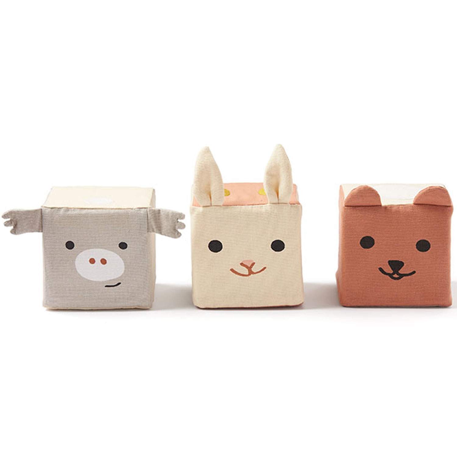 Kids Concept Bamser - 3 Stk. - 9x9 cm - Play Cubes Textile