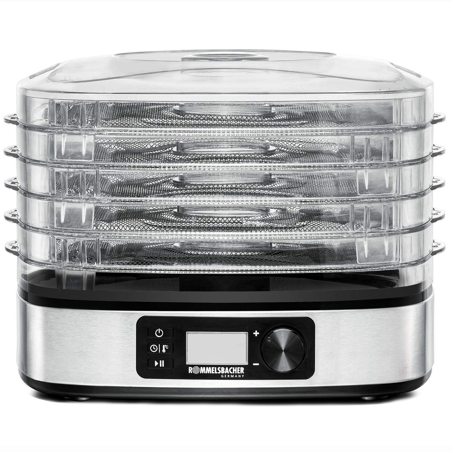 Hedelmien ja sienien kuivausrumpu DA 350 350 W LCD ajastin 5 teline