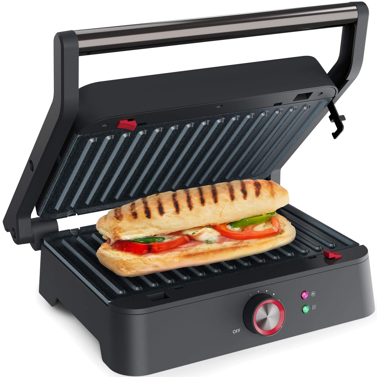 Kontaktgrill Udfoldelig 117502 1500W 27,5X18cm billede