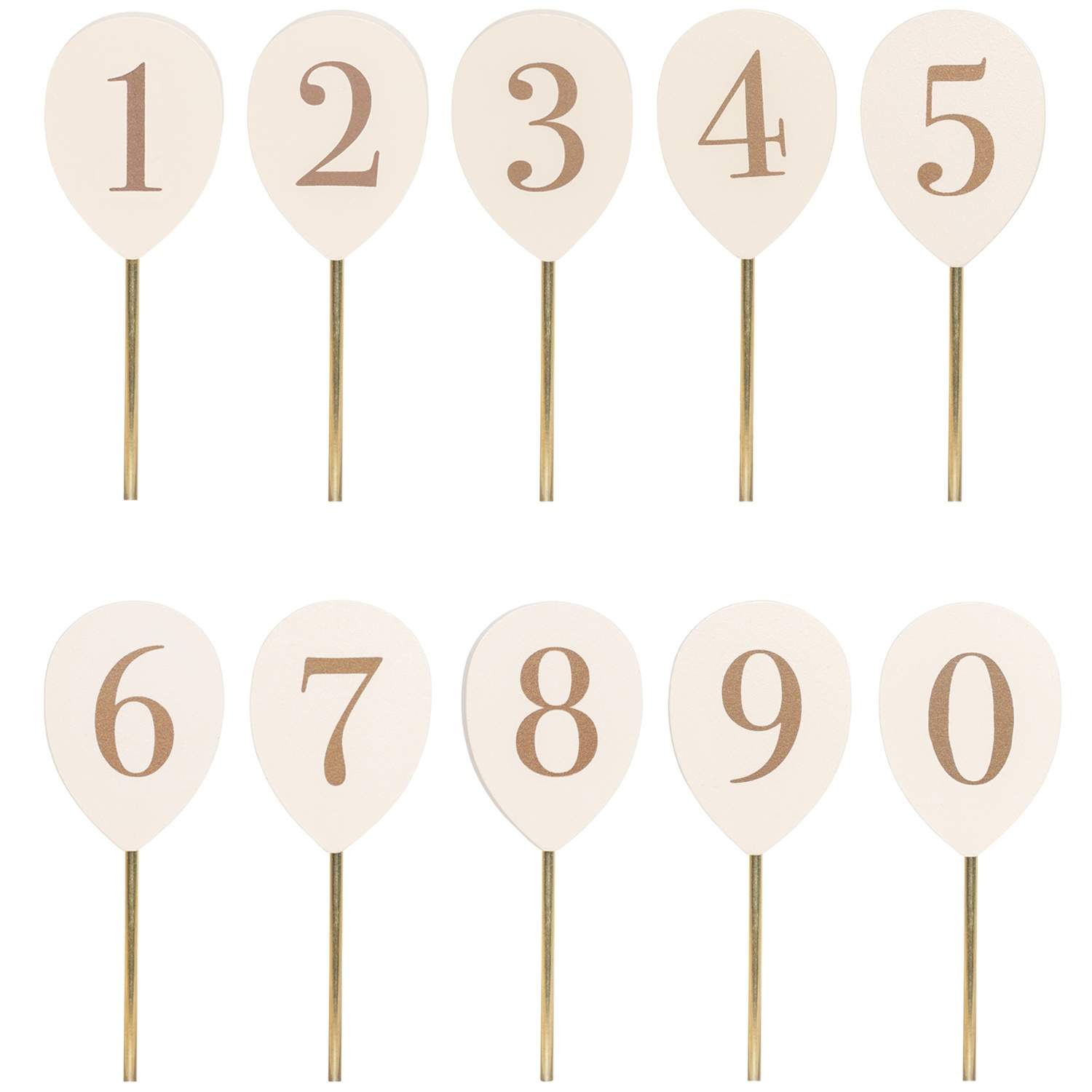 Numeroilmapallot 0-9 kynttilänjalkoja varten