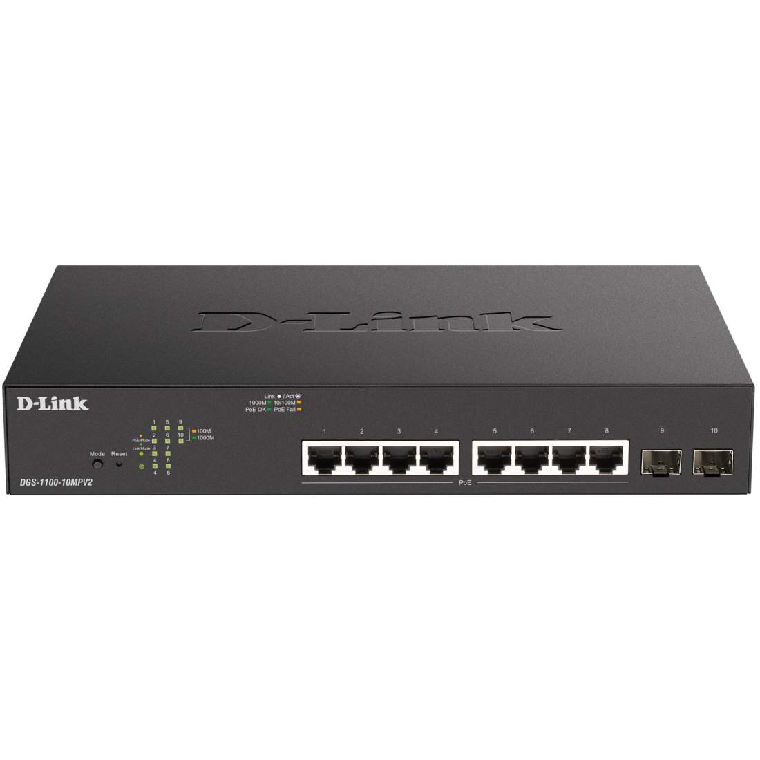 DGS-1100-10MPV2 10-port PoE+ Smart Administrerbar Gigabitswitch | Elektronik - Kablar & Adaptrar - Switchar | Pryloteket