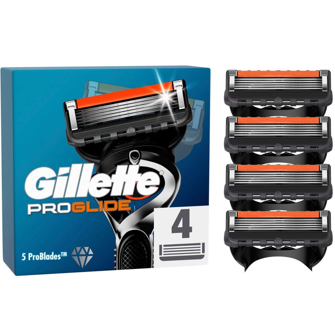 Rakblad Fusion ProGlide 4st | Hälsa & Skönhet - Hårvård & Styling - Rakhyvlar & Tillbehör - Rakhyvlar | Pryloteket