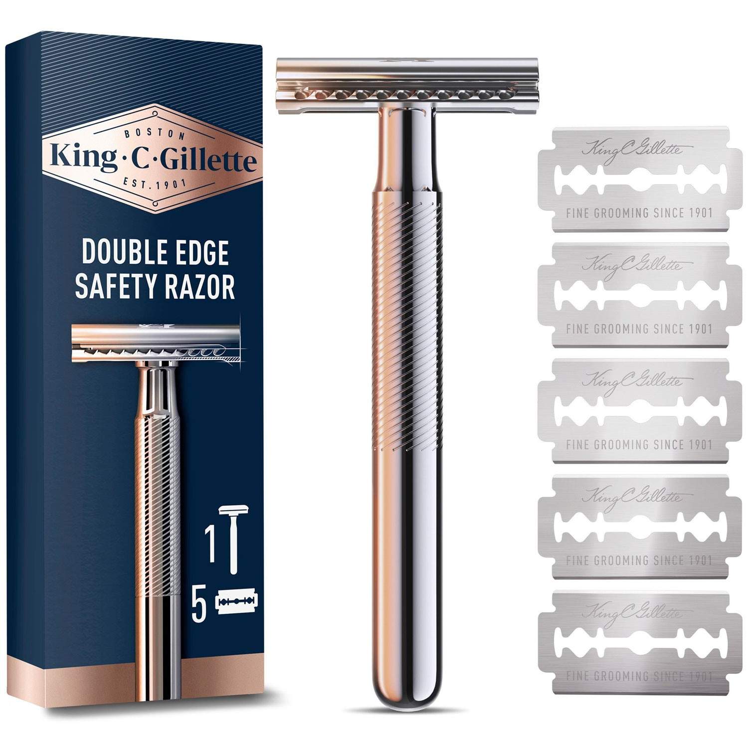 Dobbelt coated Safety barbermaskine + 5 barberblade billede