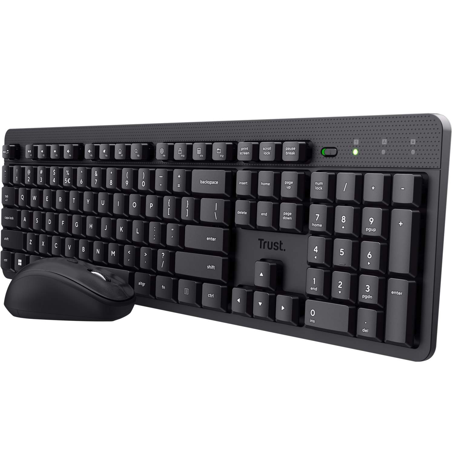 Alternativ bild 0 för Trust Ody II Silent - Black - Tastatur & Mus set - Amerikansk Engelska - Svart
