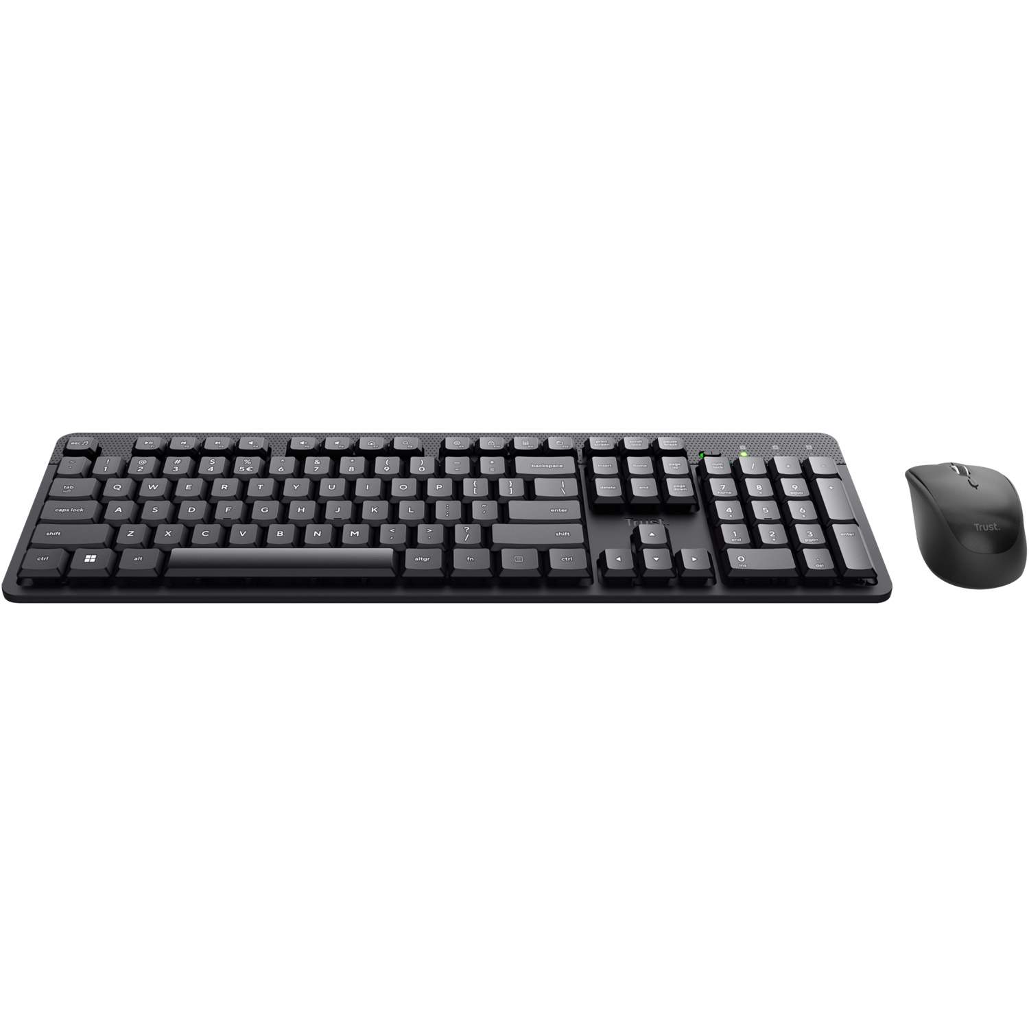 Alternativ bild 1 för Trust Ody II Silent - Black - Tastatur & Mus set - Amerikansk Engelska - Svart
