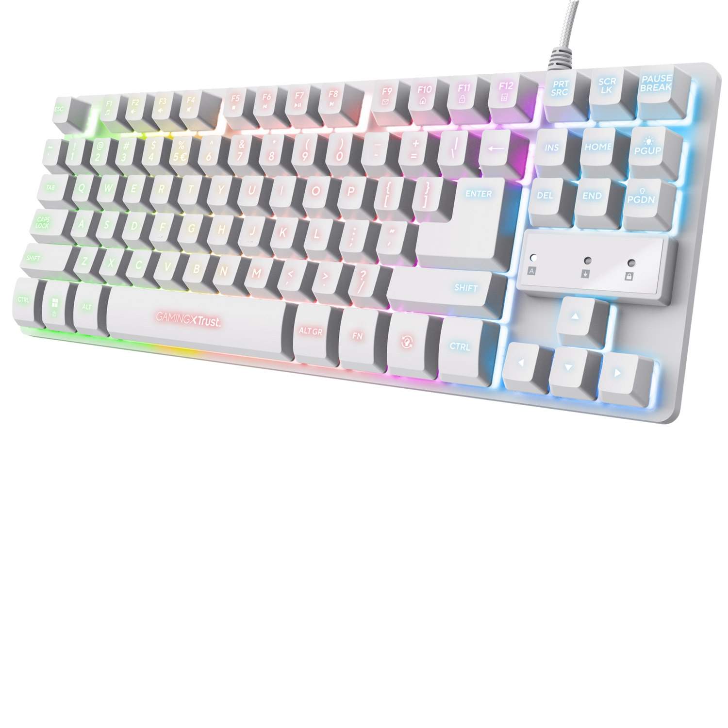 GXT 833W Thado Gaming tastatur TKL RGB Nordic layout Hvid billede