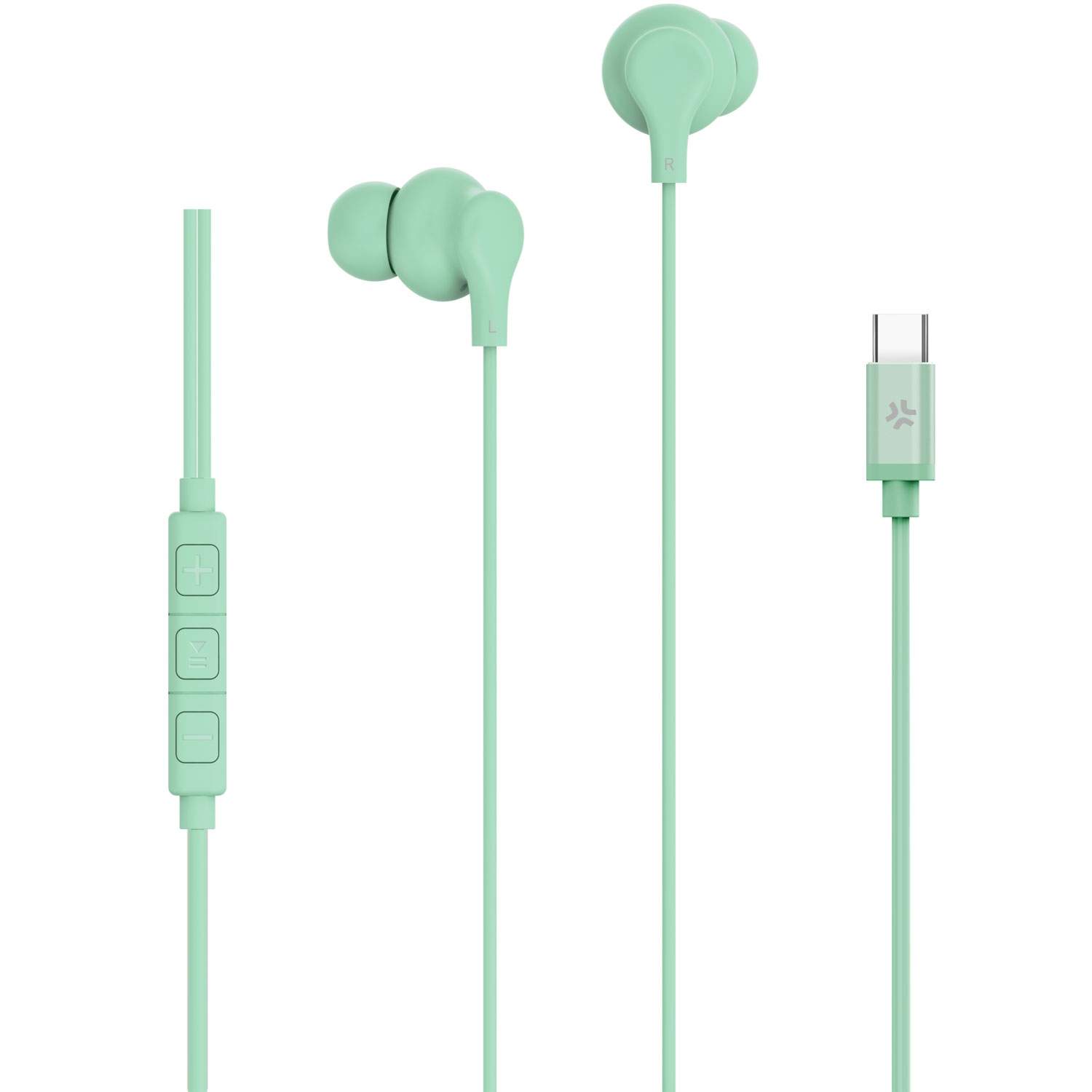 Celly Hörlurar In-Ear Kabel USB-C UP1600 Ljusgrön