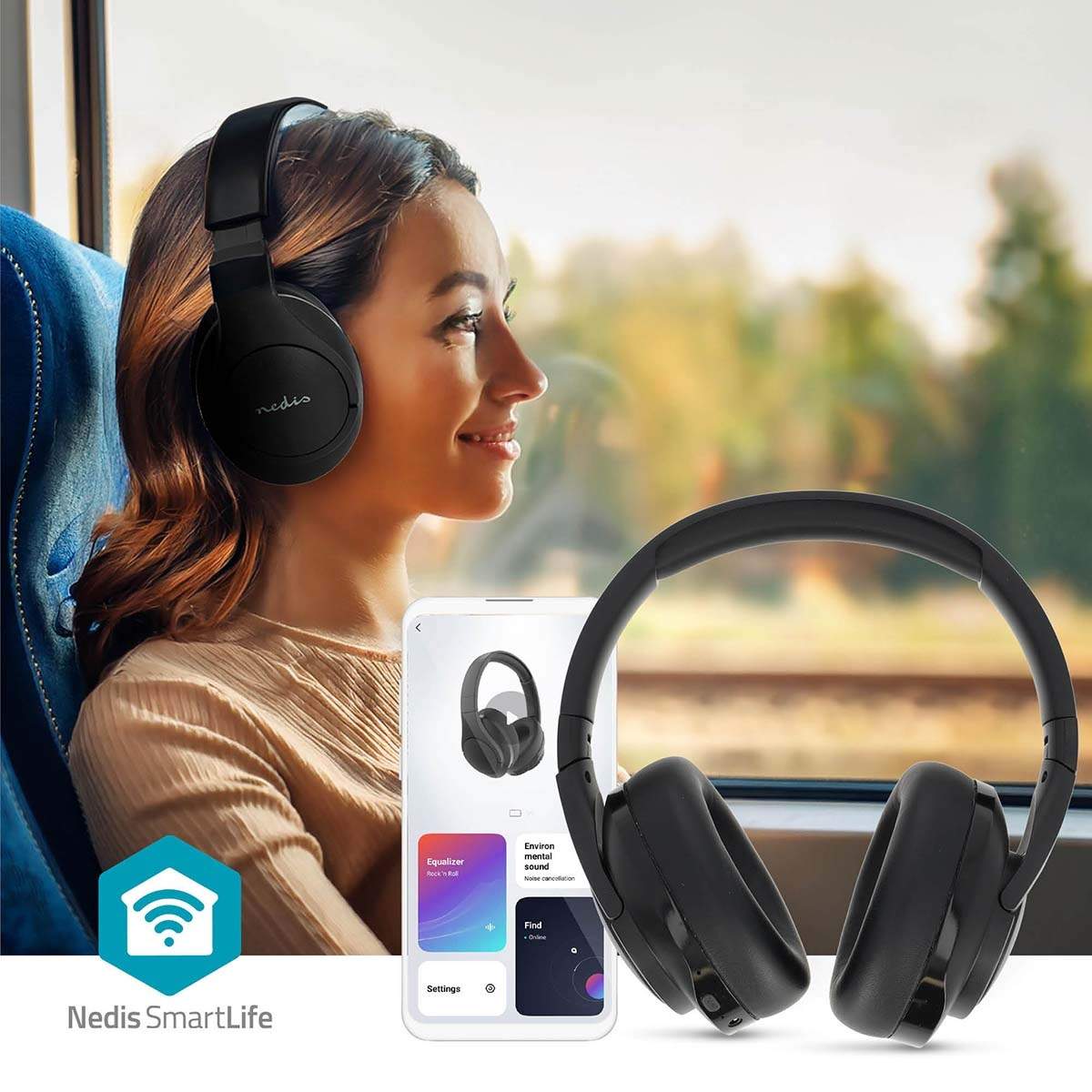Alternativ bild 1 för Nedis Wireless Over-Ear Headphones