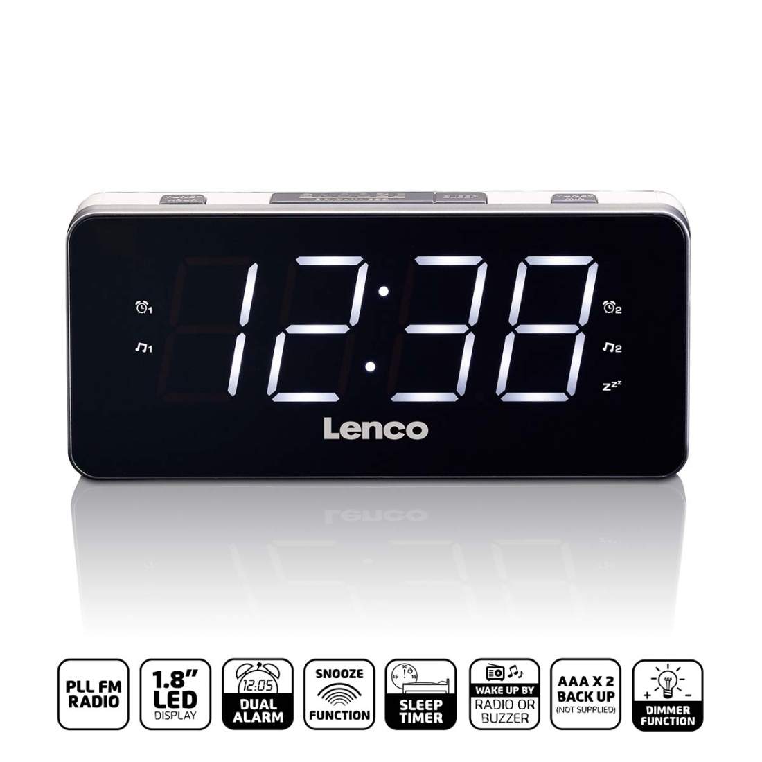 PLL FM Alarm Clock Radio stor och tydlig 1,8"" LED-display Vit | Elektronik - Ljud & Bild - Högtalare | Pryloteket