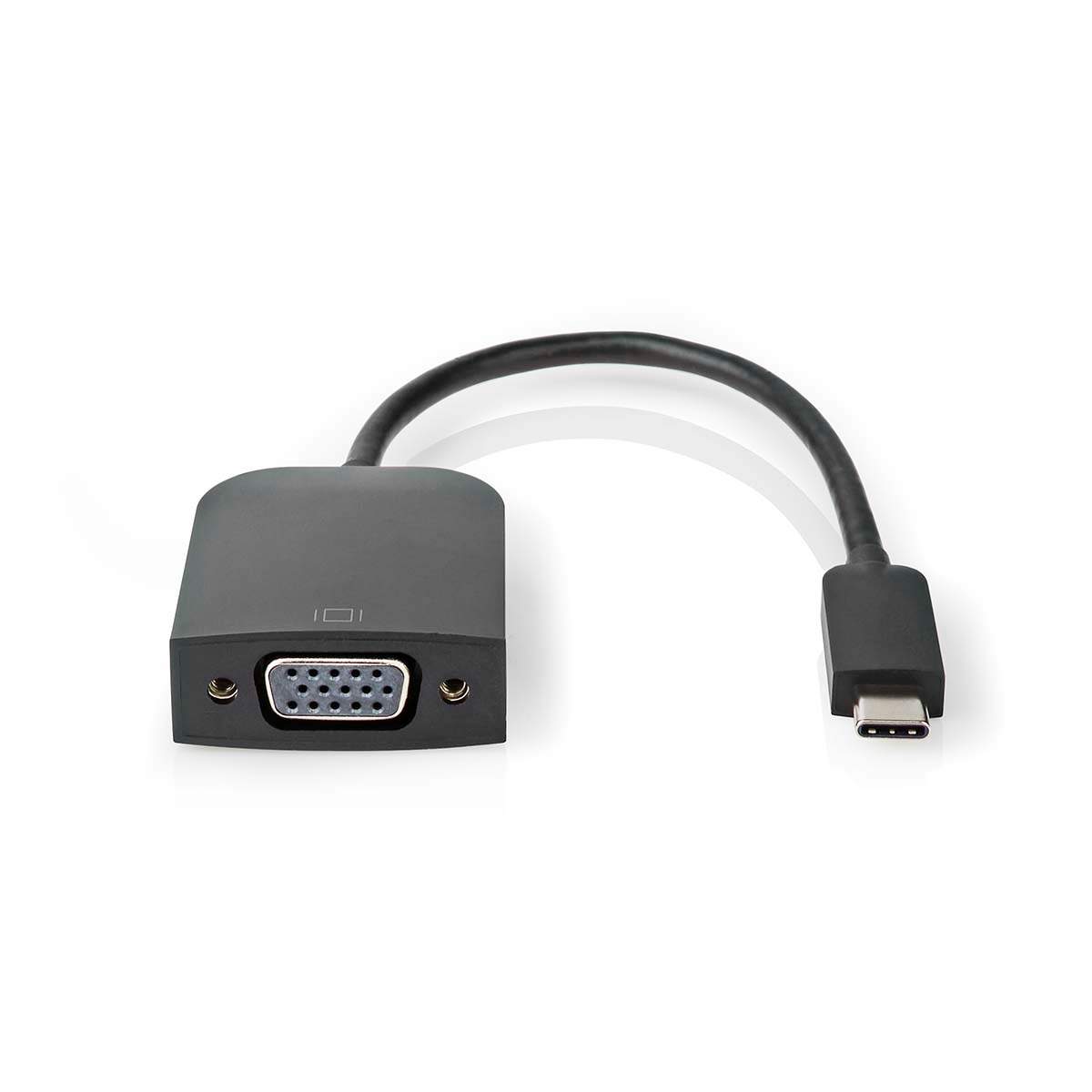 USB-C™-adapter | USB 3.2 Gen 1 | USB-C™ han | VGA kvinde | 1920x1200 | 5 Gbps | 0,20 m | runde | Forniklet | PVC | Sort | Boks