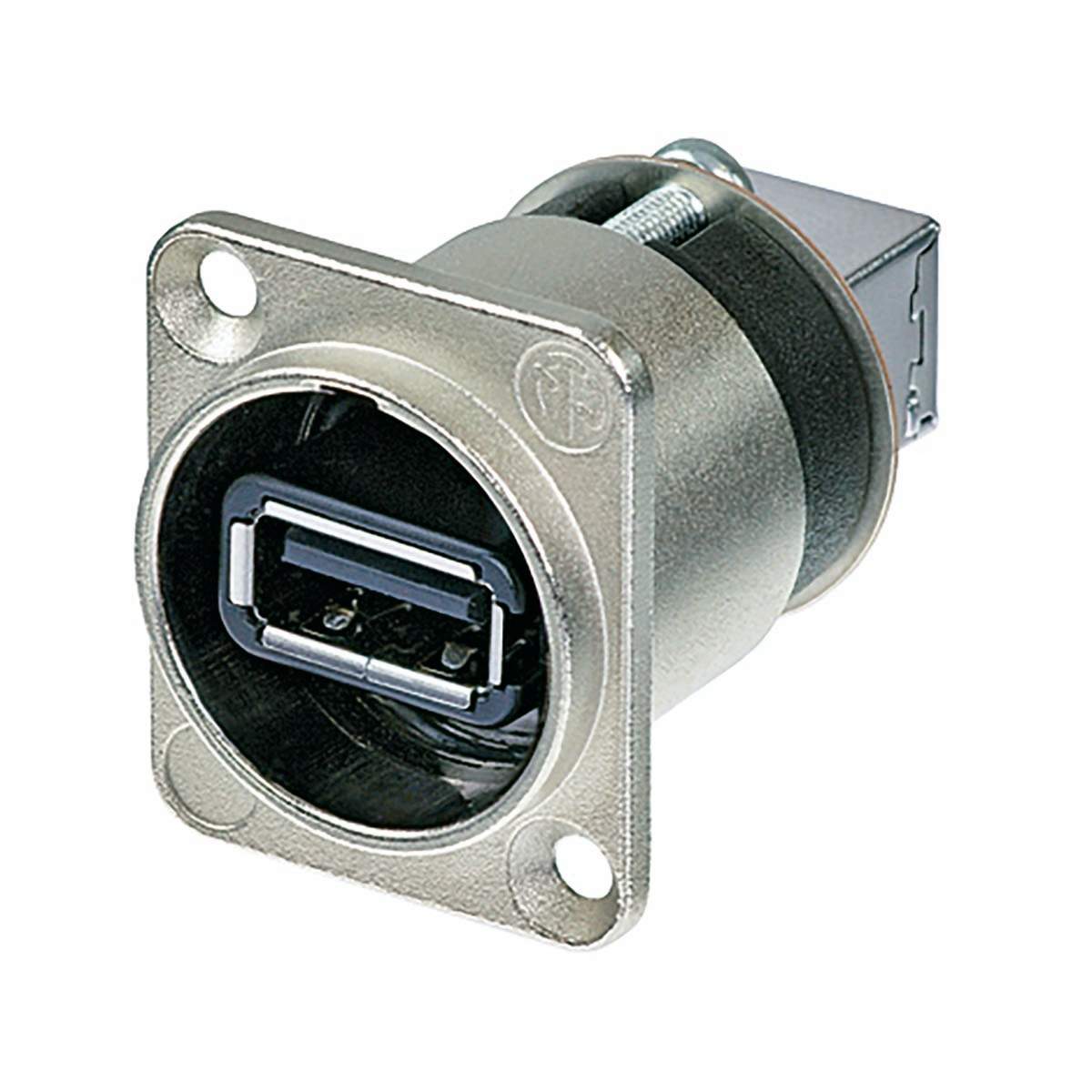 Vendbar USB 2.0 kønsskifter (type A og B), Nikkel D-hus billede