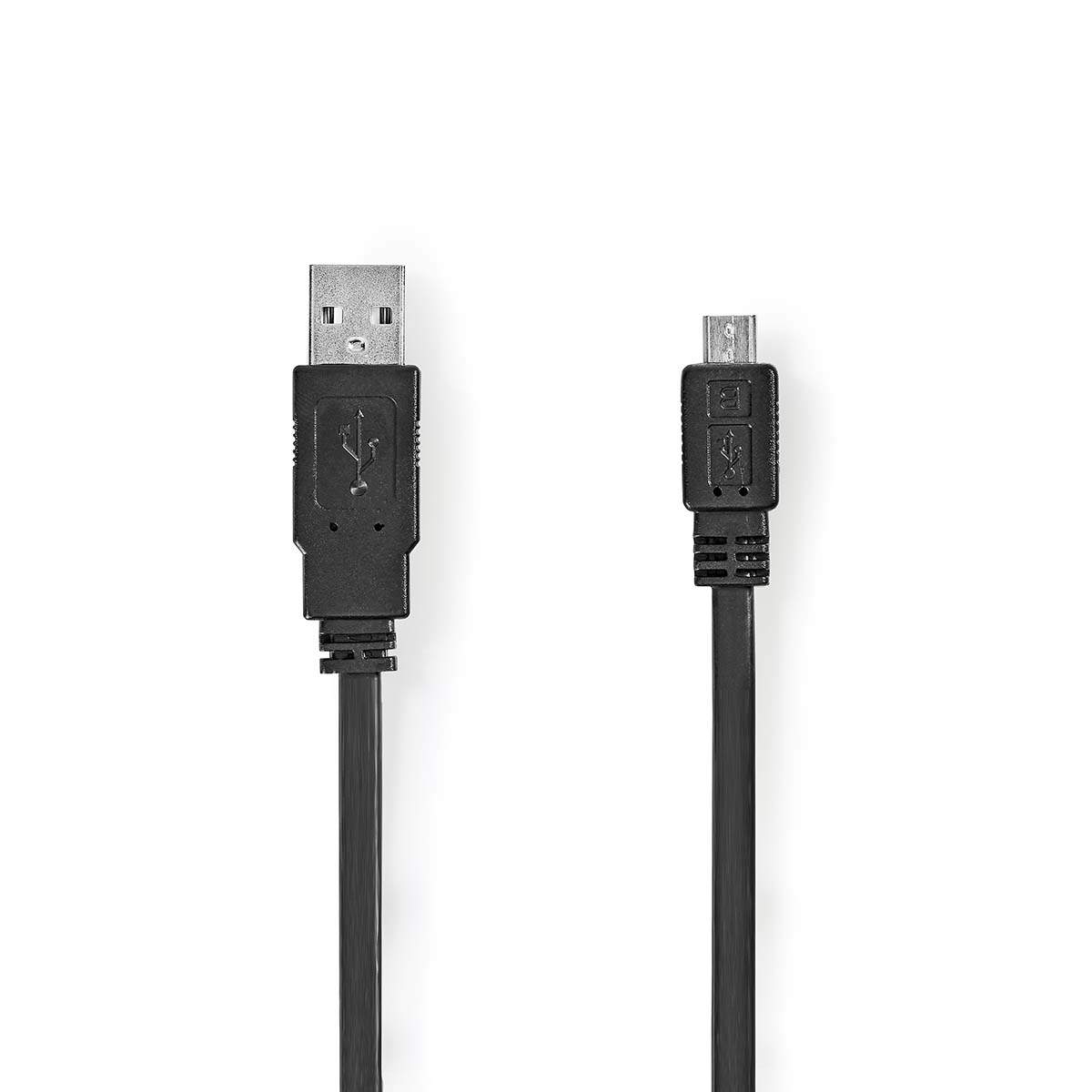 USB-kabel USB 2.0 USB-A hane USB Micro-B hane 480 Mbps Nickelpläterad 1,00 m Platt PVC Svart Märka | Elektronik - Kablar & Adaptrar - Adaptrar & Signalomvandlare - USB | Pryloteket