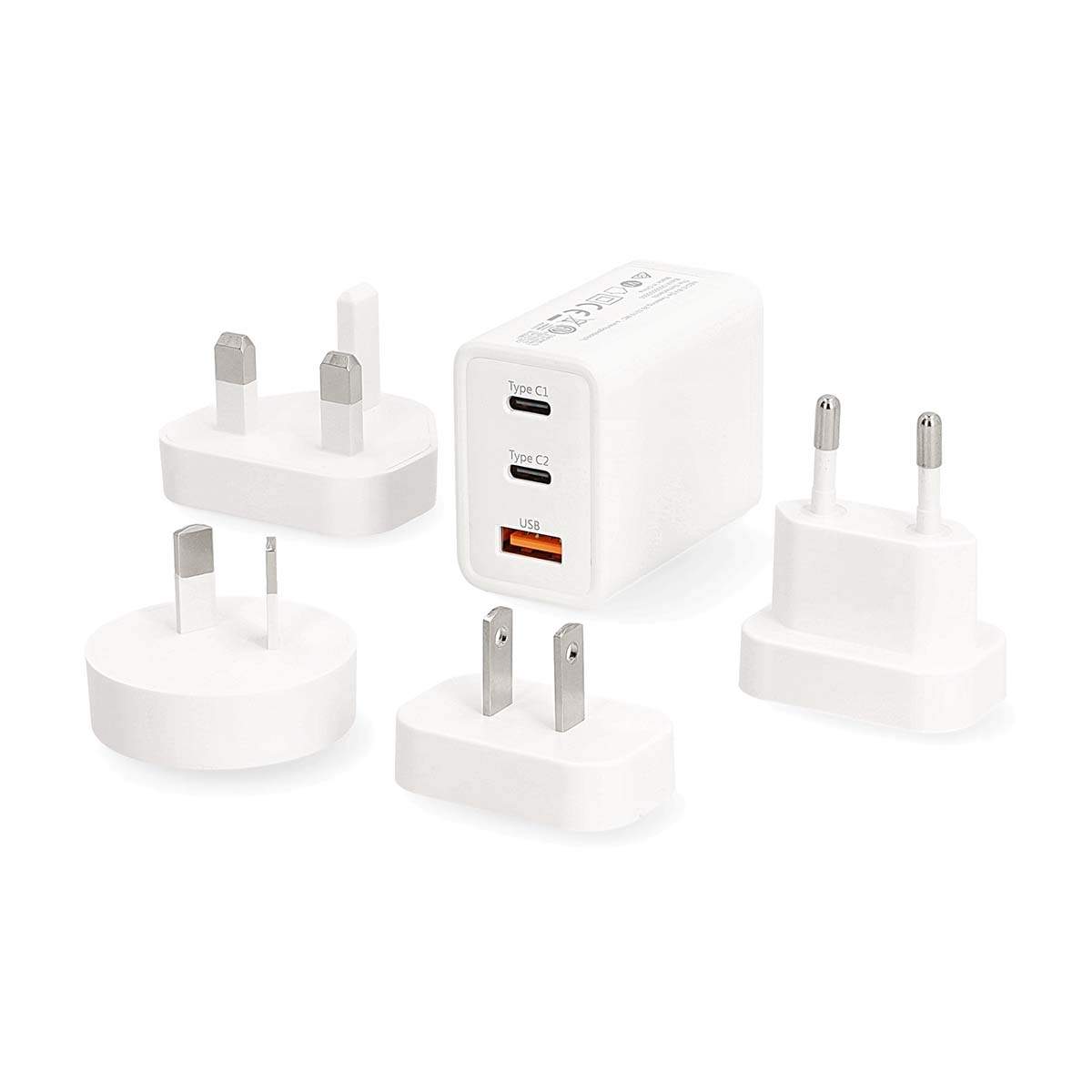 Rejseadapter | 100 - 240 V AC 50/60 Hz | 65 W | Hvid