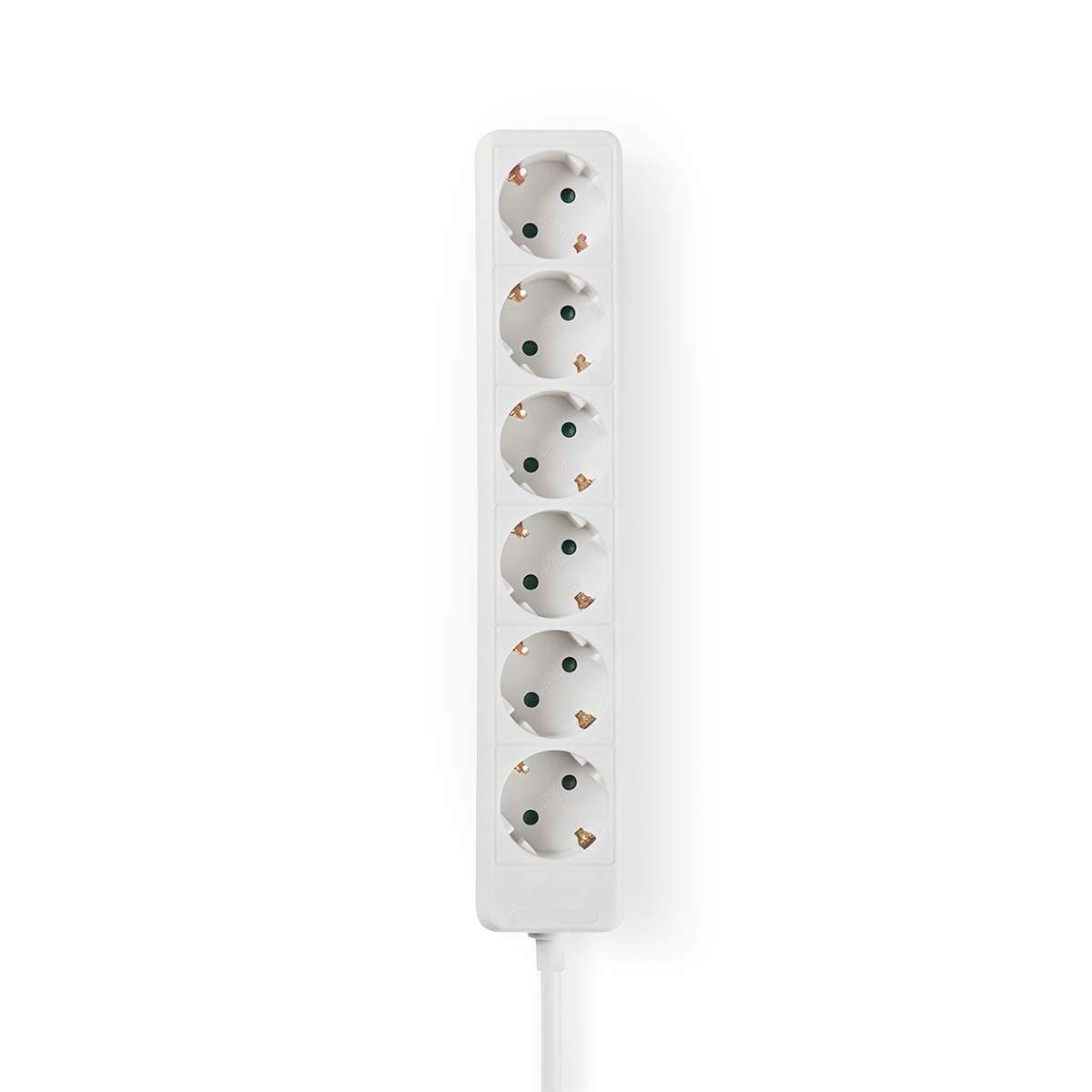 Nedis Udvidelse Socket | Stikprop med sidebens jord / Type F (CEE 7/7) | 6-vejs | 1.50 m | 3680 W | 16 A | Slags jordforbindelse: Sidekontakter | 230 V AC 50/60 Hz | Kontakt Vinkel: 45 ° | H05VV-F 3G1.5mm² | Hvid