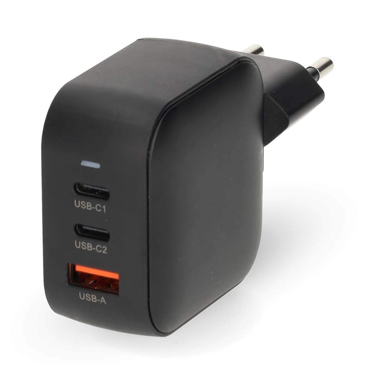 Vægoplader | 70 W | GaN | PD3.0 | Hurtig opladningsfunktion | 1,5 / 2,25 / 2,5 / 3,0 / 3,5 A | Antal udgange: 3 | USB-A / 2x USB billede