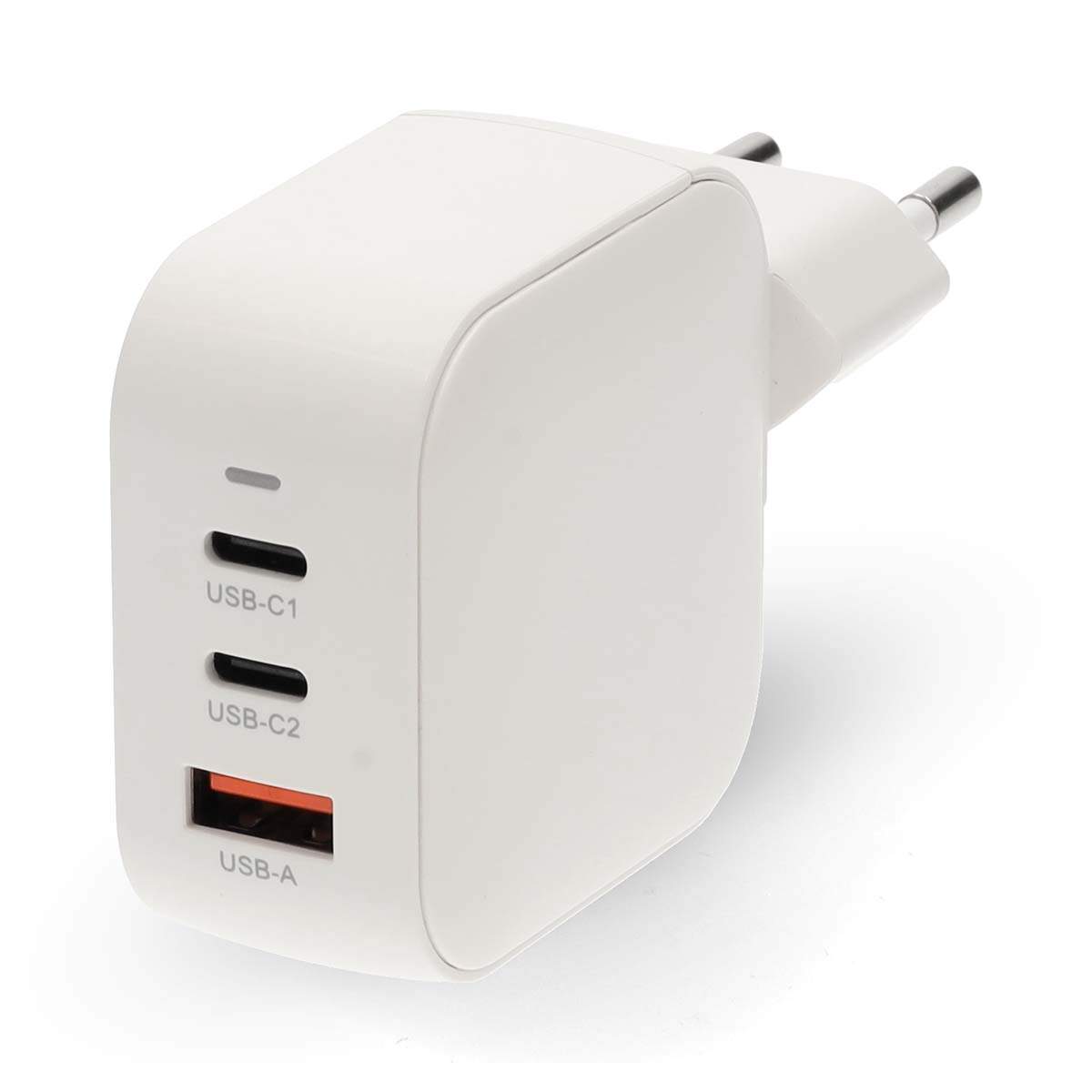 Vægoplader | 70 W | GaN | PD3.0 | Hurtig opladningsfunktion | 1,5 / 2,25 / 2,5 / 3,0 / 3,5 A | Antal udgange: 3 | USB-A / 2x USB billede
