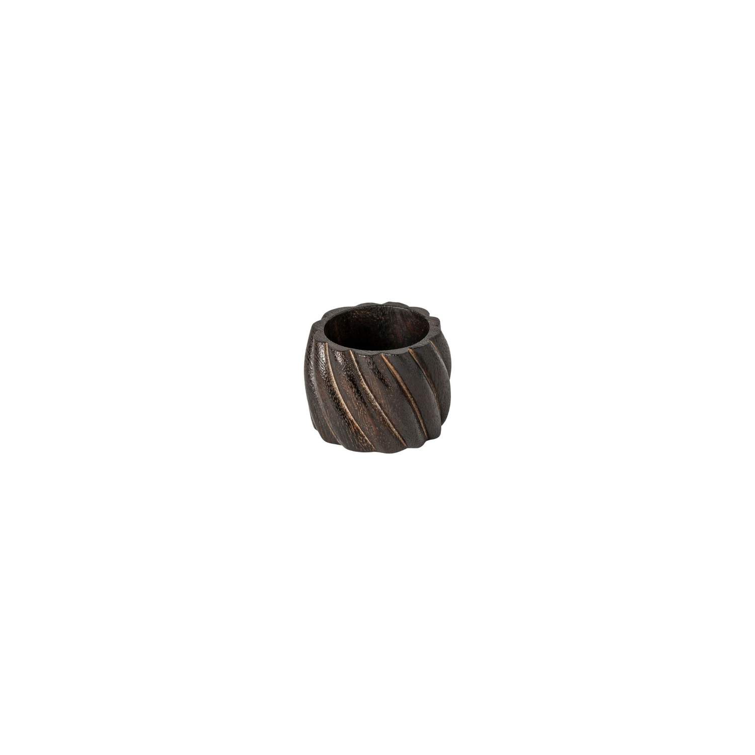 Servietring Spiral 4-p Mørkebrun