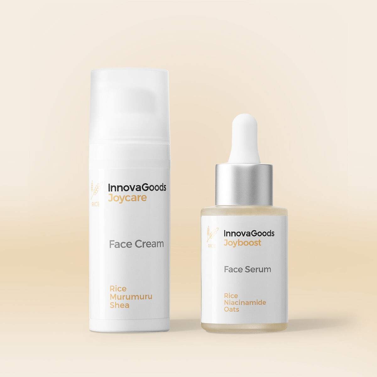 Face Moisturizing Duo Pack Rice InnovaGoods billede