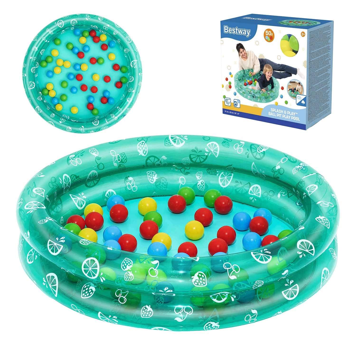 Oppustelig pool til børn med bolde 91x20cm Bestway 51141