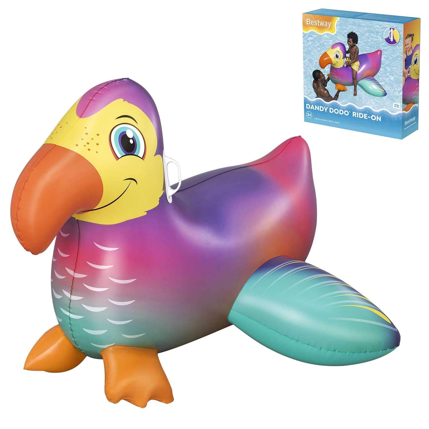 Oppustelig svømmemadras til børn vandtukan 141cm Bestway