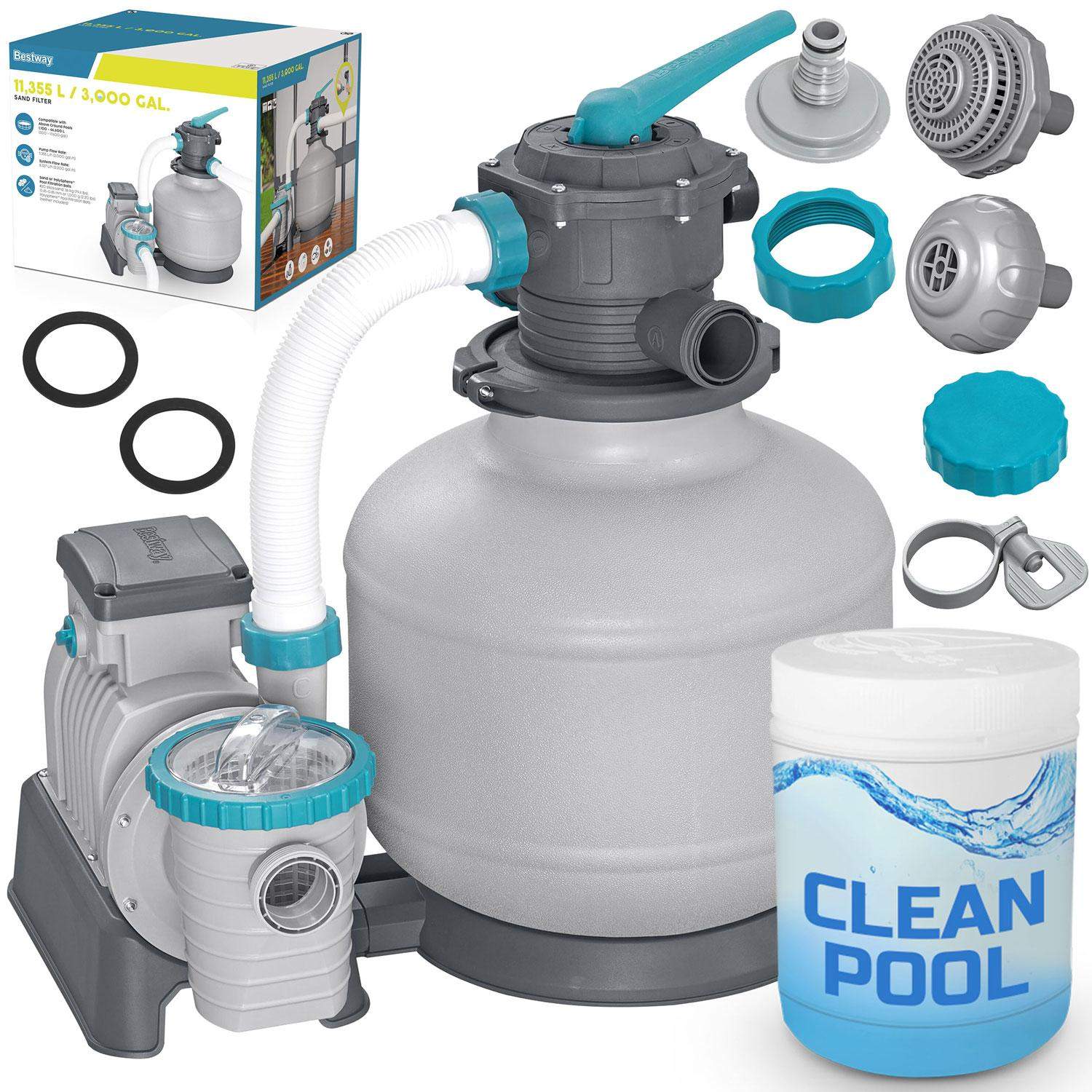 Sandpumpe til pools 11355 L/h Bestway 58486 + multifunktionelle tabletter