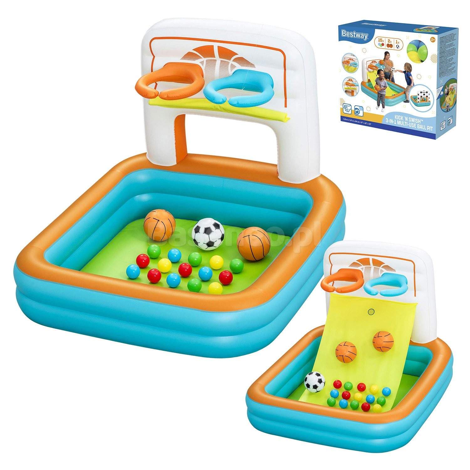 Oppustelig legeplads med bolde 120 x 107 x 84 cm Bestway 52728