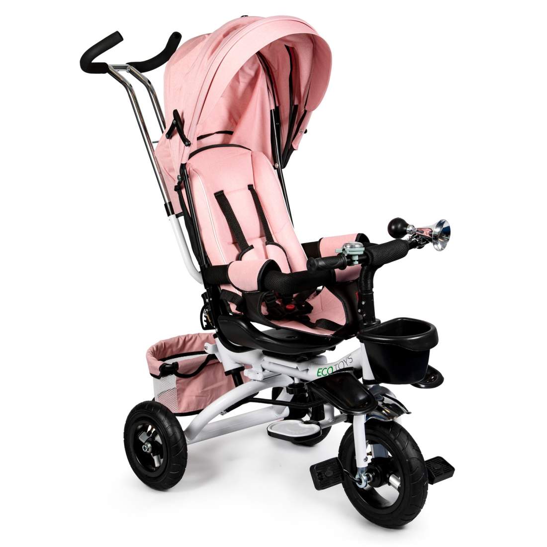 360° Roterande Trehjuling Deluxe med Canopy Pink ECOTOYS | Mode & Accessoarer - Kläder - Skor | Pryloteket