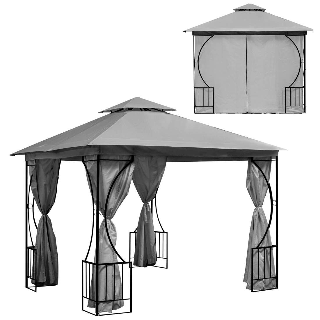 Trädgårdspaviljongtält Gazebo 3x3 m med 4 sidoväggar MultiGarden | Hem & Hobby - Hem & Hushåll - Kök - Servering | Pryloteket