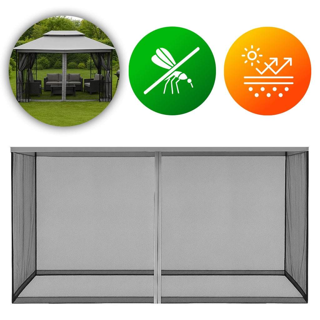 Myggenet til Havepavillon 3x4 m med lynlåslukning MultiGarden