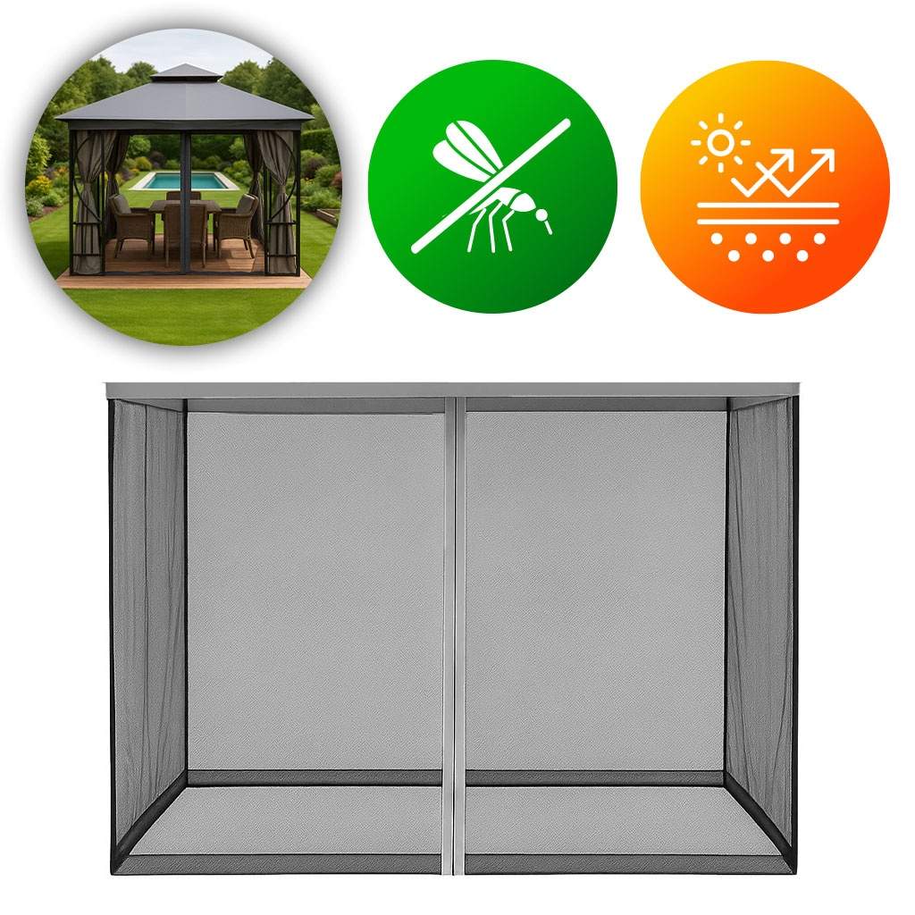 Myggenet til Havepavillon 3x3 m med lynlåslukning MultiGarden