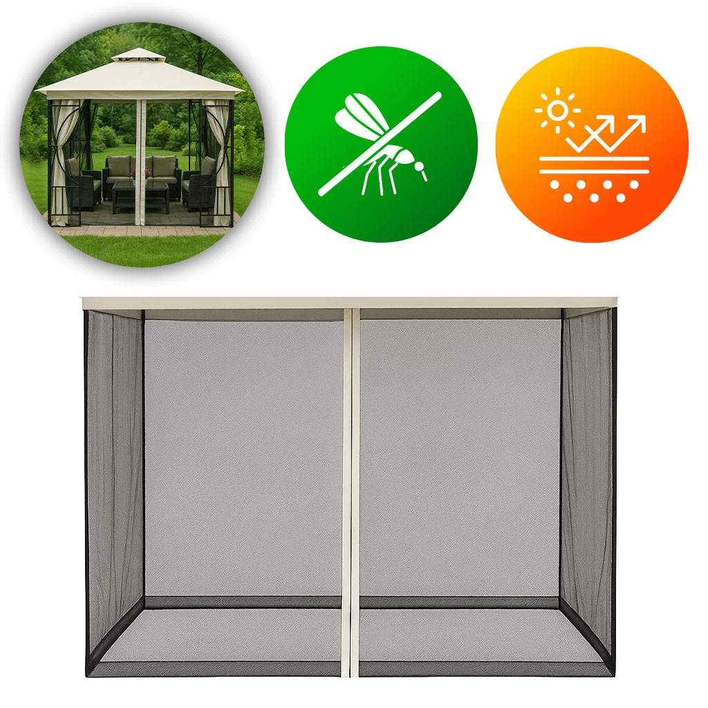 Myggenet til Havepavillon 3x3 m med lynlåslukning MultiGarden