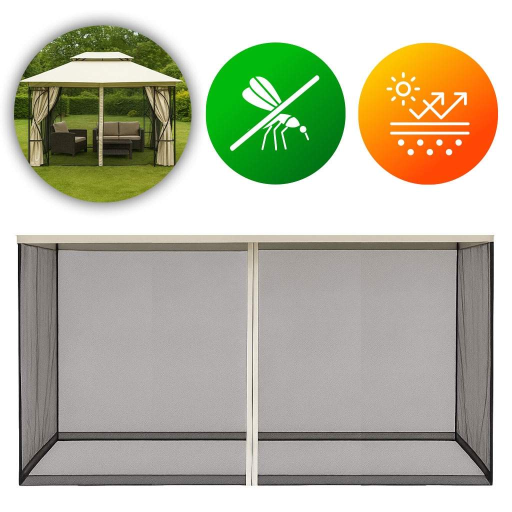 Myggenet til Havepavillon 3x4 m med lynlåslukning MultiGarden