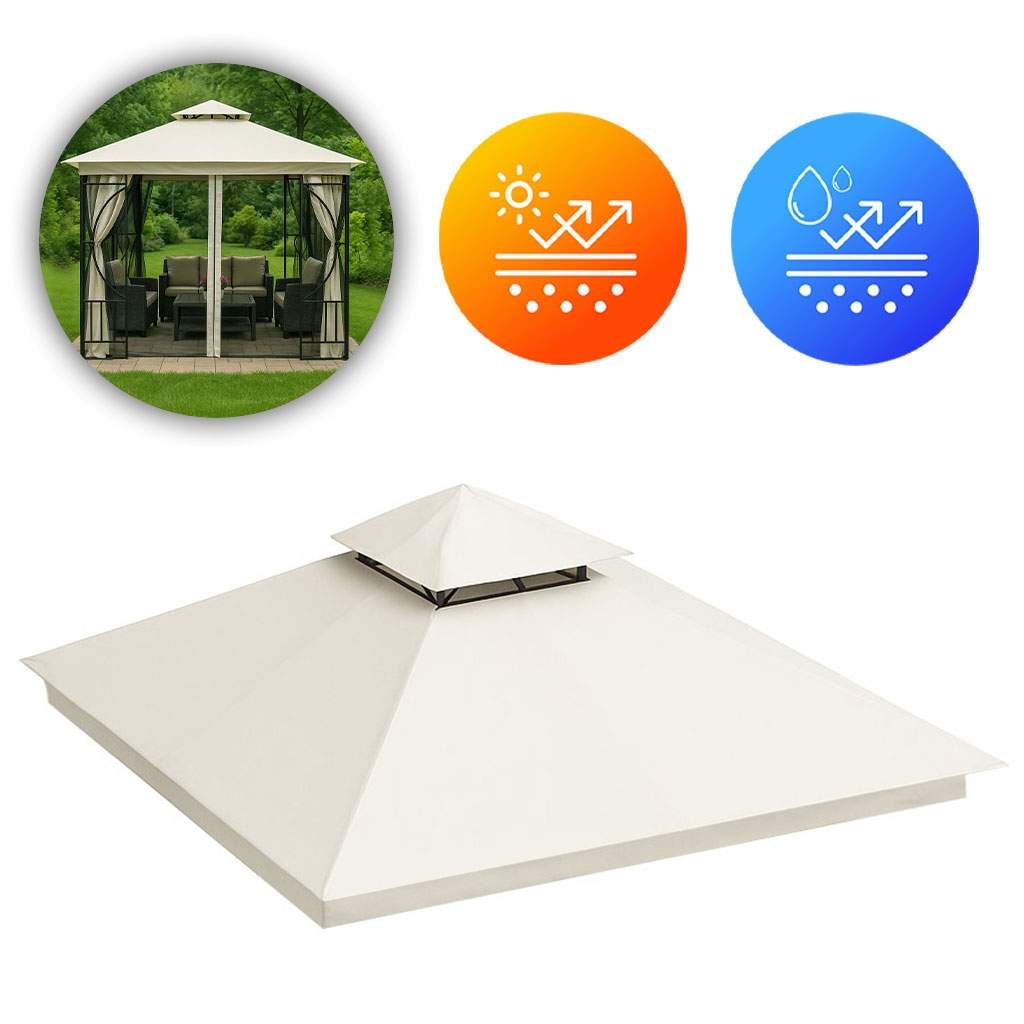 Udskiftningstag til havepavillon 3x3 m Vandtæt med ventilationsåbning Beige MultiGarden