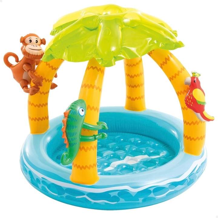 Oppustelig børnepool med canopy Island Design INTEX 58417