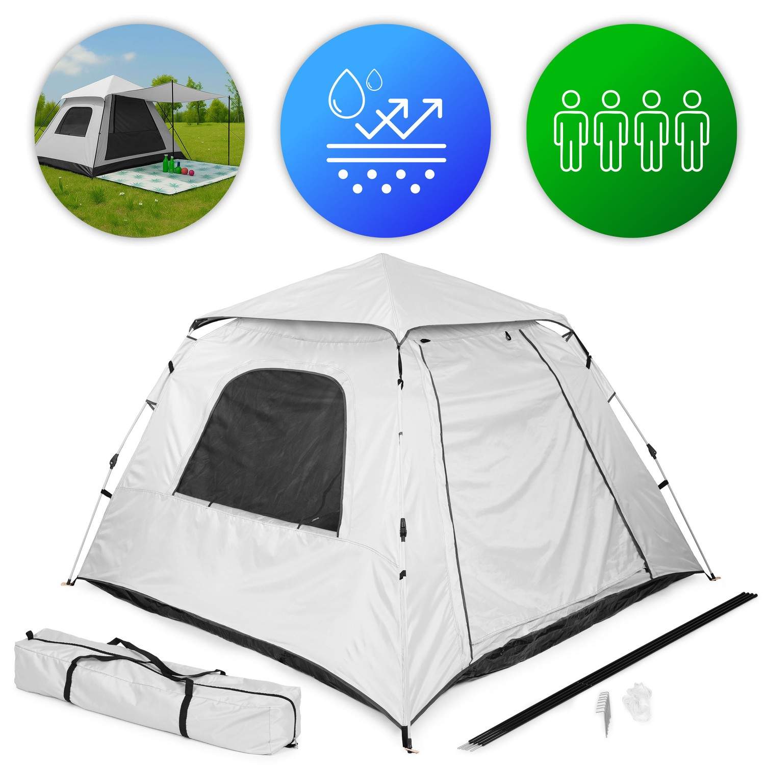 Pop-up campingtält för 4 personer Igloo 1500 mm Vattentät MultiGarden | Elektronik - Tillbehör Mobil & Surfplatta - Skärmskydd - LG | Pryloteket