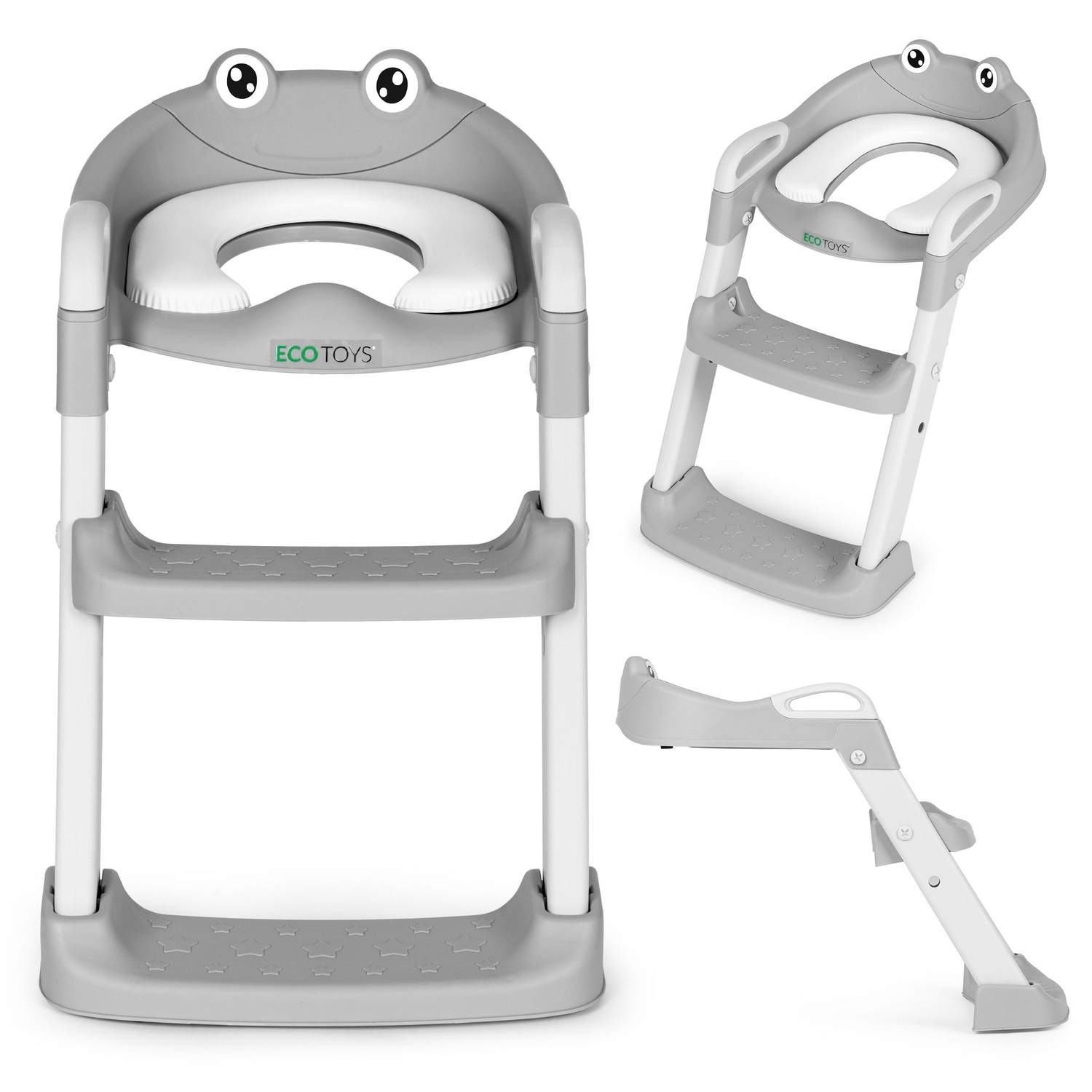 Toiletsæde til børn med trin og stige, blå, ECOTOYS