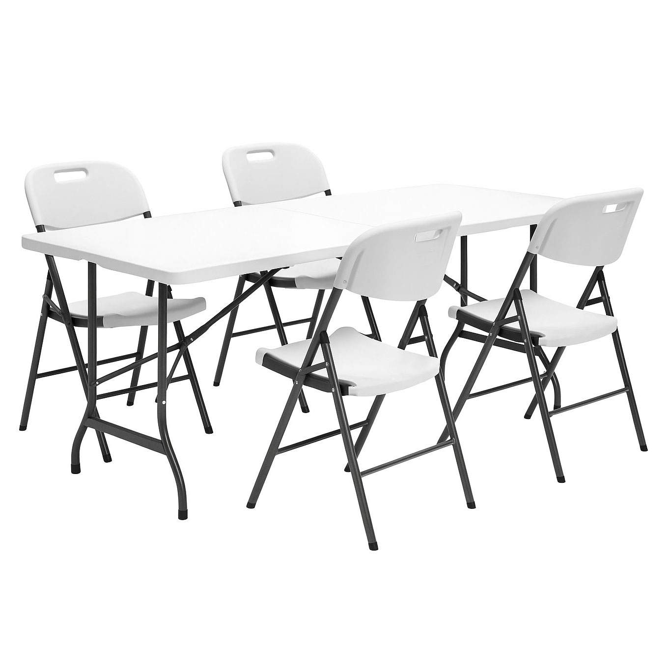 Catering Sæt – Klapbord + 4 Stole HDPE Hvid MultiGarden