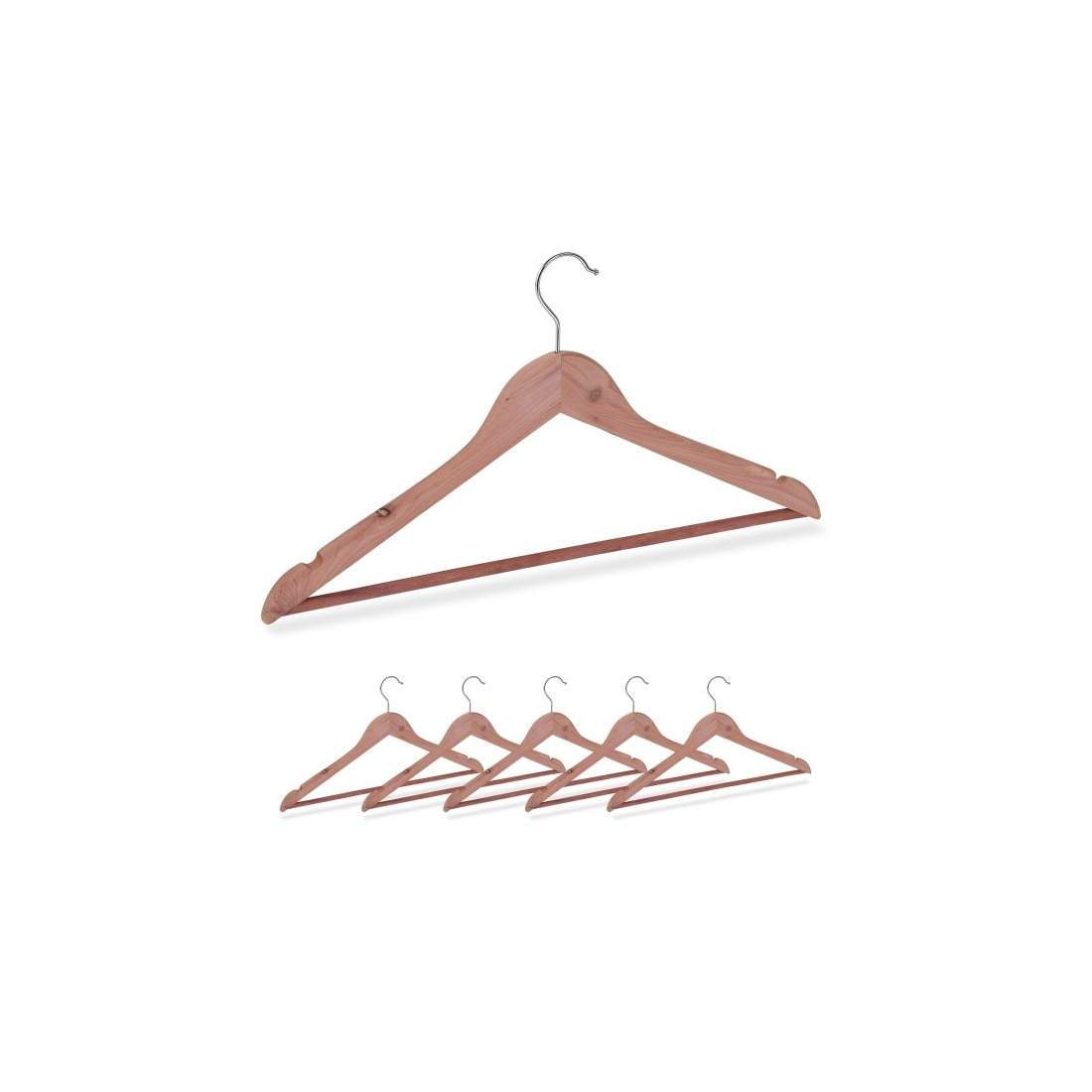 Klädhängare i cederträ med 6 st | Mode & Accessoarer - Kläder | Pryloteket