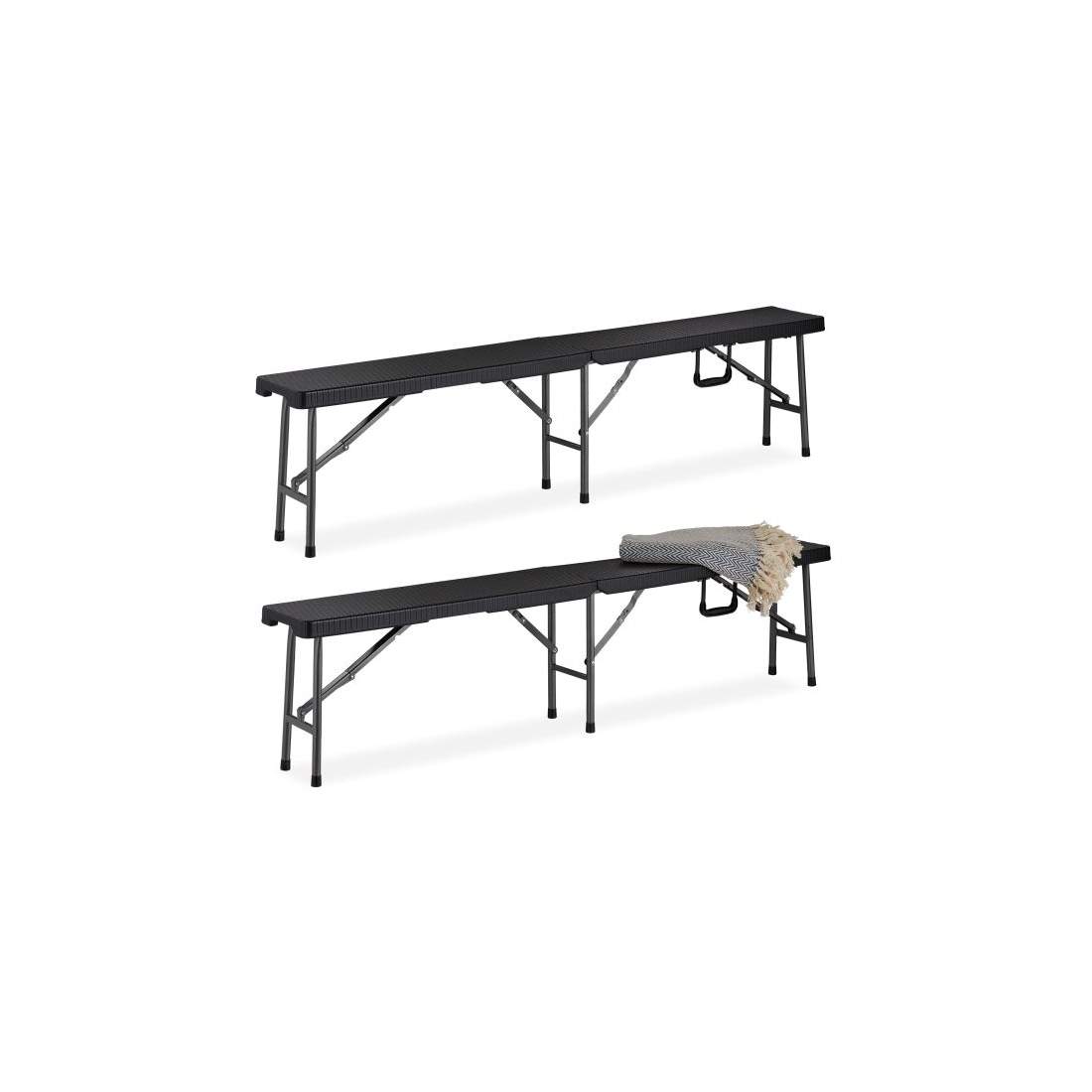 2x Fällbänkar Svarta | Hem & Hobby - Hem & Hushåll - Balkong | Pryloteket